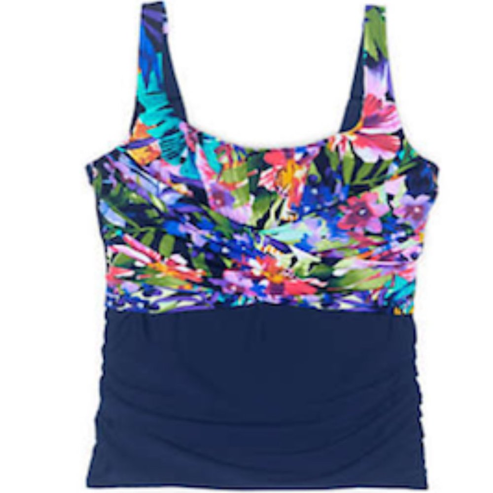 Lands'End Slender Underwire Tankini Top